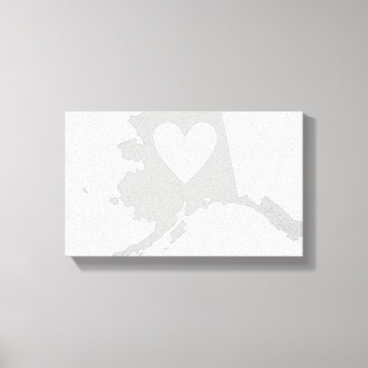 Alaska-Staat-Form mit Herz Leinwanddruck (Vorderseite)
