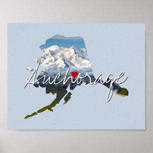 Alaska Staat Foto Einfügung und Ortsname Poster