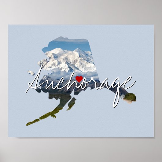 Alaska Staat Foto Einfügung und Ortsname Poster (Vorne)