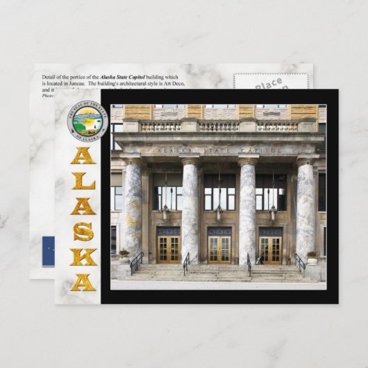 Alaska Staat Hauptstadt Gebäude in Juneau Postkarte (Vorne/Hinten)