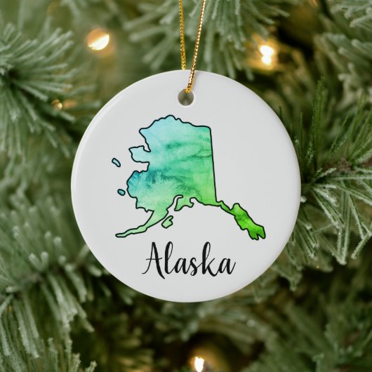 Alaska Staat Illustration Keramik Ornament (Baum)