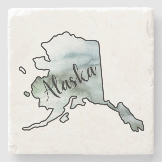 Alaska Staat Illustration Steinuntersetzer (Vorderseite)