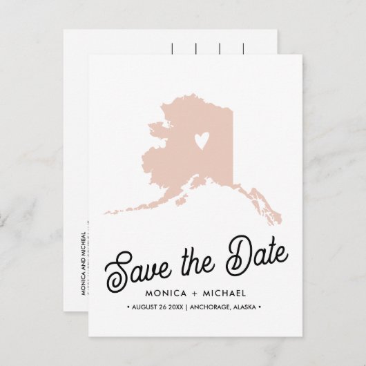 Alaska Staat Karte Hochzeit in Urlaubsort - JEDE F (Vorne/Hinten)