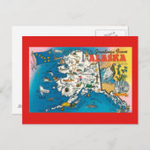 Alaska Staat Karte Postkarte (Vorne/Hinten)