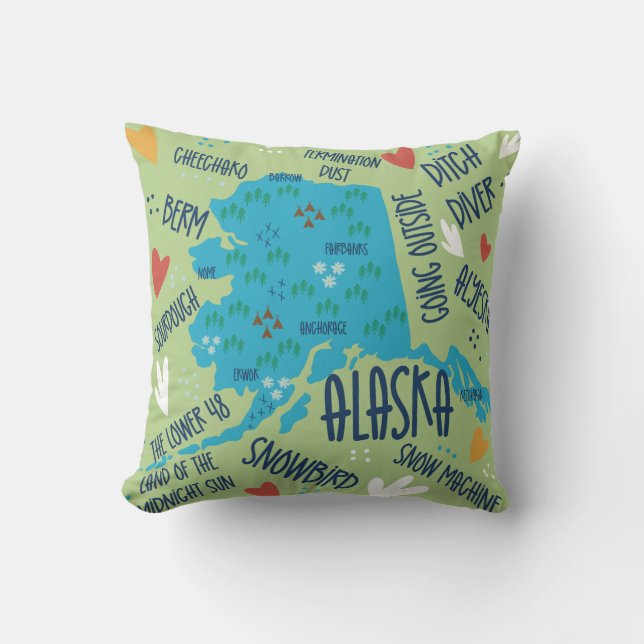 Alaska Staat Kissen (Vorderseite)