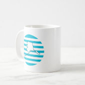 Alaska Staat Kontur Retro Circle Blue Kaffeetasse (Vorderseite Links)