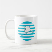 Alaska Staat Kontur Retro Circle Blue Kaffeetasse (Links)
