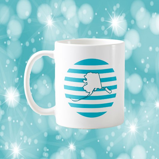 Alaska Staat Kontur Retro Circle Blue Kaffeetasse