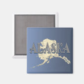 Alaska Staat Map Magnet (Vorderseite/Rückseite)