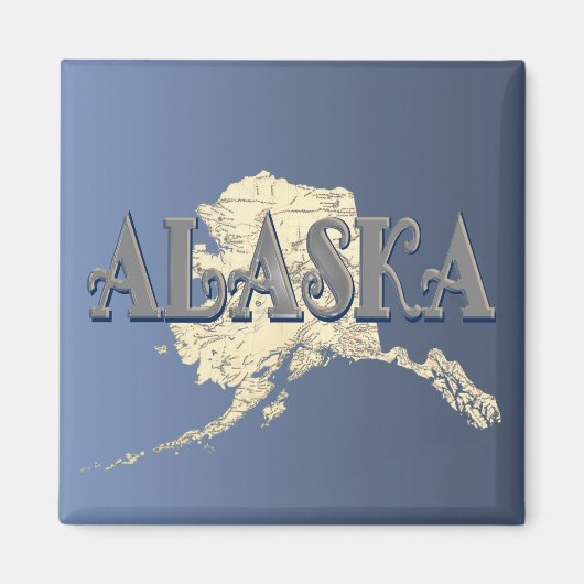 Alaska Staat Map Magnet (Vorne)