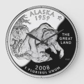 Alaska Staat Quarter Clock Große Wanduhr (Vorderseite)