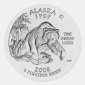 Alaska Staat Quarter Stickers (Vorderseite)