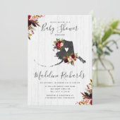 Alaska Staat Rustikale Barn Babydusche Einladung (Stehend Vorderseite)