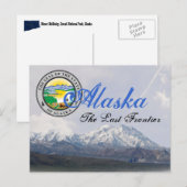 Alaska Staat Siegel Mount McKinley Post Card Postkarte (Vorne/Hinten)