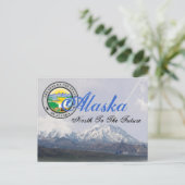 Alaska Staat Siegel Mount McKinley Post Card Postkarte (Stehend Vorderseite)