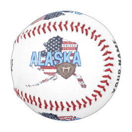 Alaska Staat United Staaten Map Vintag USA Baseball