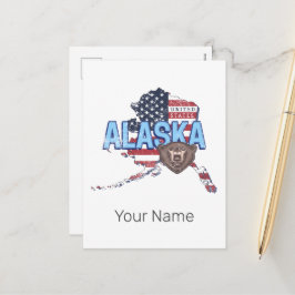 Alaska Staat United Staaten Map Vintag USA Feiertagspostkarte