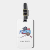 Alaska Staat United Staaten Map Vintag USA Gepäckanhänger (Vorderseite vertikal)