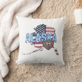 Alaska Staat United Staaten Map Vintag USA Kissen