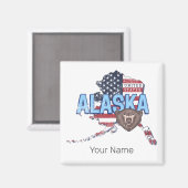 Alaska Staat United Staaten Map Vintag USA Magnet (Vorderseite/Rückseite)