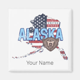 Alaska Staat United Staaten Map Vintag USA Magnet