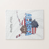 Alaska Staat United Staaten Map Vintag USA Puzzle (Horizontal)