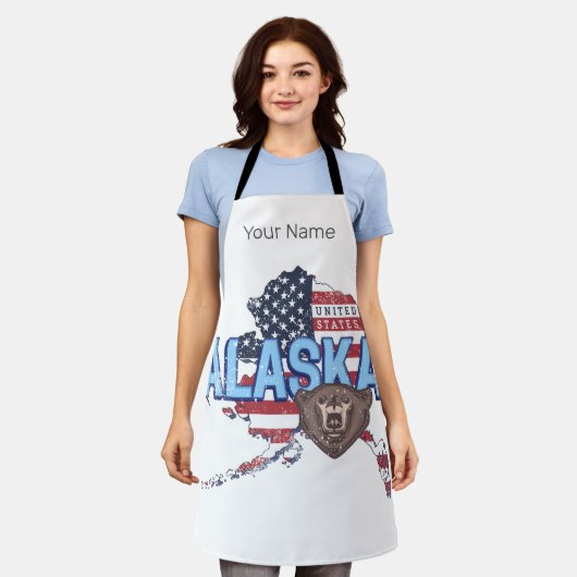 Alaska Staat United Staaten Map Vintag USA Schürze (Getragen)
