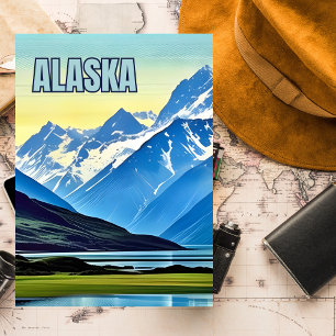 Alaska, Staat, USA, Vintage, Natur, Berge, Postkarte