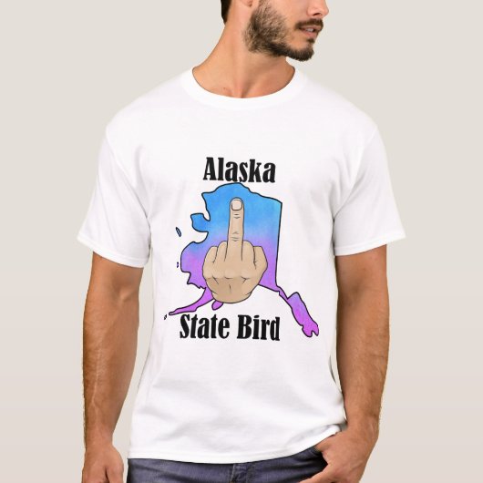 Alaska Staat Vogel T - Shirt Mittelfinger (Vorderseite)