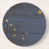 Alaska-Staats-Flagge auf altem hölzernem Korn Getränkeuntersetzer (Vorne)