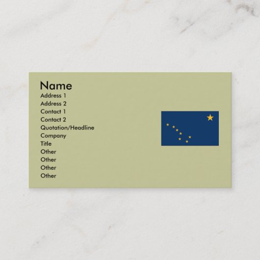 Alaska-Staats-Flagge Visitenkarte (Vorderseite)