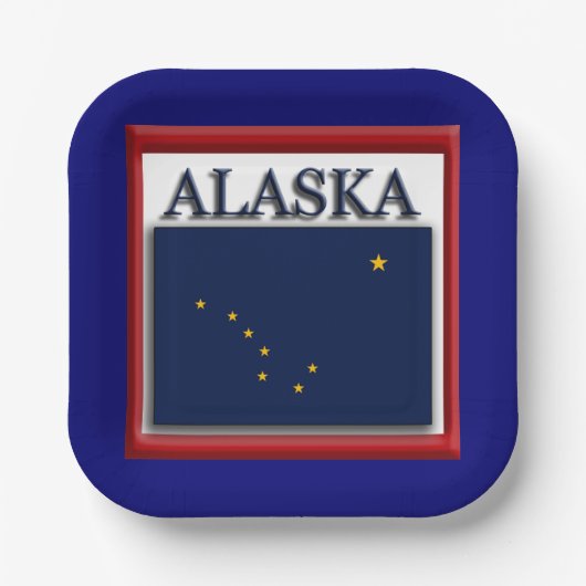Alaska-Staatsflagge 7" Teller auf Papier (Vorderseite)