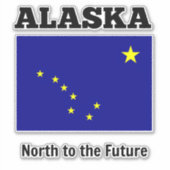 Alaska-Staatsflagge mit dem Motto "Staat" Aufkleber (Vorderseite)