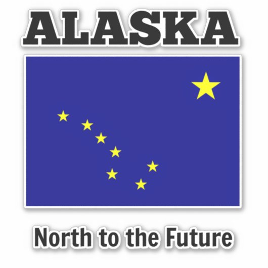 Alaska-Staatsflagge mit dem Motto "Staat" Aufkleber (Vorderseite)