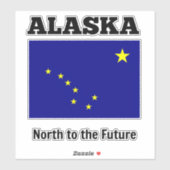Alaska-Staatsflagge mit dem Motto "Staat" Aufkleber (Blatt)