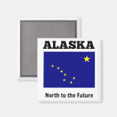 Alaska-Staatsflagge mit dem Motto "Staat" Magnet (Vorderseite/Rückseite)