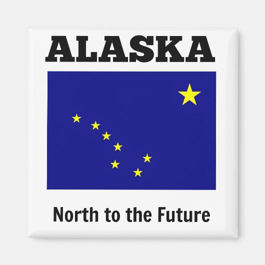 Alaska-Staatsflagge mit dem Motto "Staat" Magnet (Vorne)