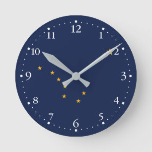 Alaska Staatsflagge Runde Wanduhr