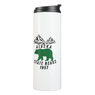 Alaska State Bears 1957 Retro Schwarz Design Thermosbecher