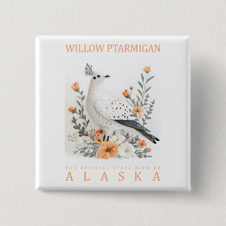 Alaska State Bird Kunstprint | Eleganter Weiden-Sc Button