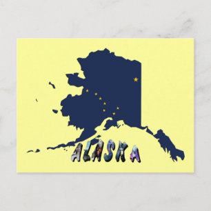 Alaska State Flag Blaue Karte & Gelbe Sterne Reise