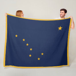 Alaska State Flag Print Patriotc Fleecedecke