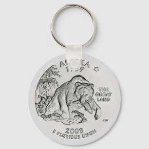 Alaska State Quarter Keychain Schlüsselanhänger