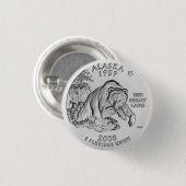 Alaska State Quarter Knopf Button (Vorne & Hinten)