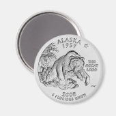Alaska State Quarter Magnetk (wird oft als "Alaska Magnet (Vorderseite/Rückseite)