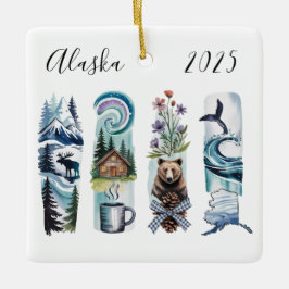 Alaska State Watercolor Weihnachtsbaumschmuck – No Keramikornament
