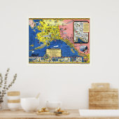 Alaska - Steamschiff Line Karte 1934 Poster (Küche)