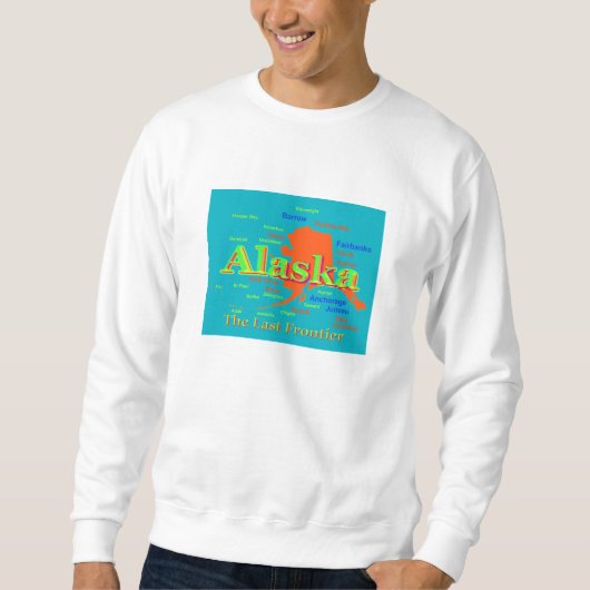 Alaska-Stolz-Karten-Silhouette Sweatshirt (Vorderseite)