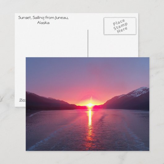 Alaska Sunset Postkarte (Vorne/Hinten)