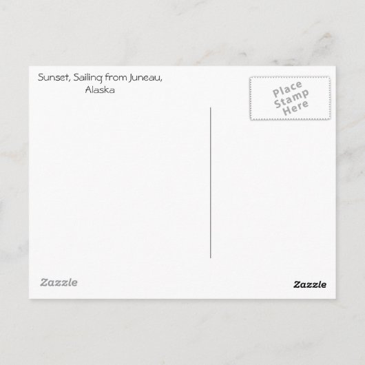 Alaska Sunset Postkarte (Rückseite)